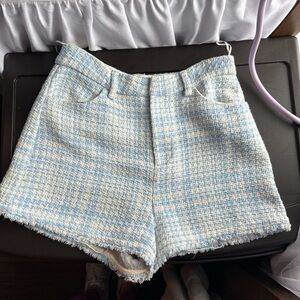 Stylish Blue and White Women's Shorts